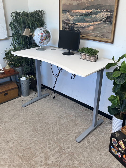 Adjustable White 60" Standing Desk