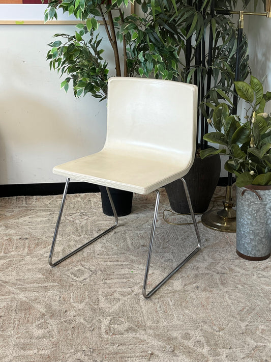 Faux Leather White Dining Chair