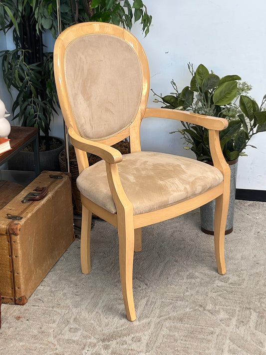 Oval Back Wooden Arm Chair
