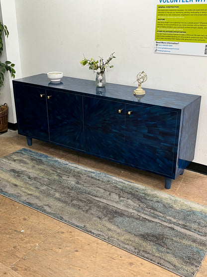 Modern Faux Horn Blue Crednza