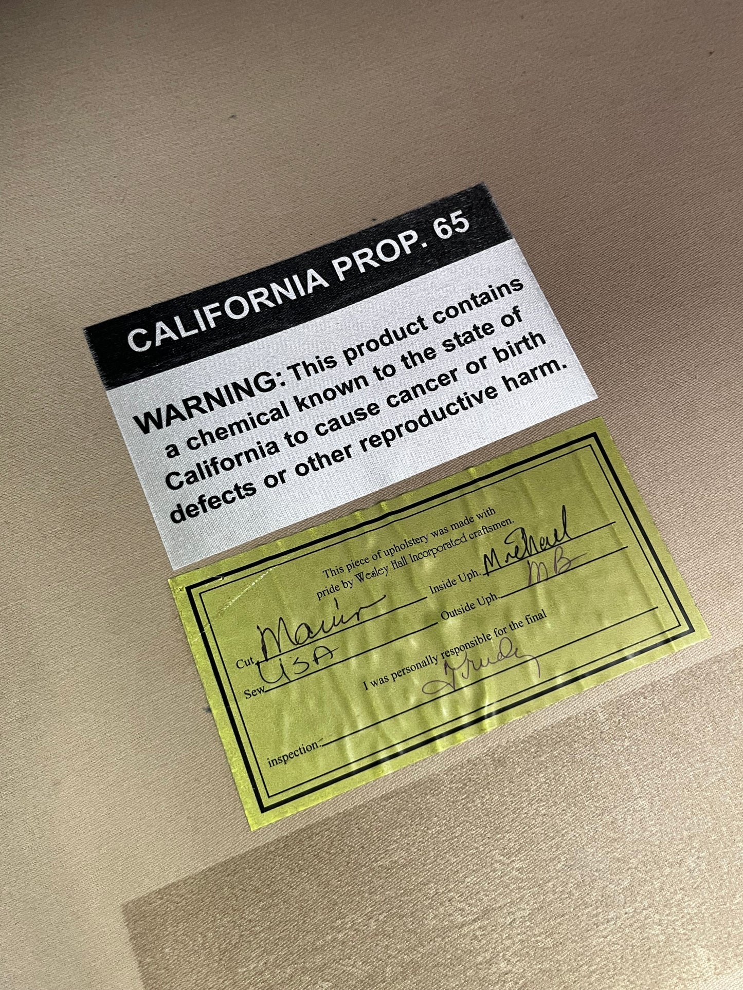 Wesley Hall Blue Linen Loveseat