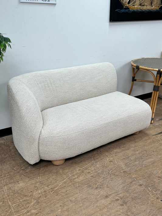 Boucle Style Corner Loveseat