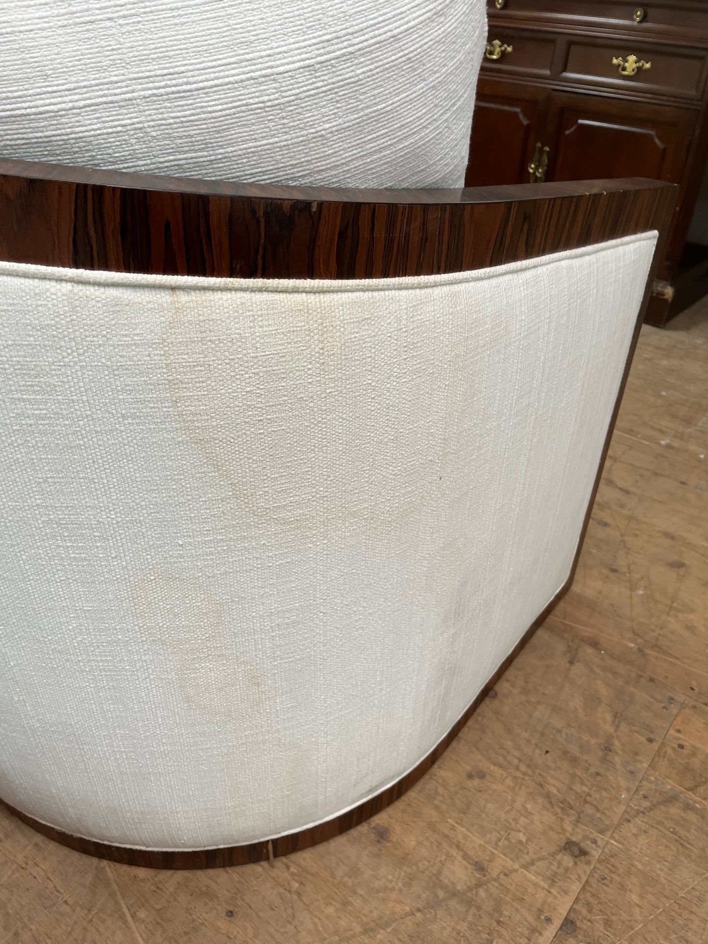 Kreiss Round Back Sofa - Several Stains