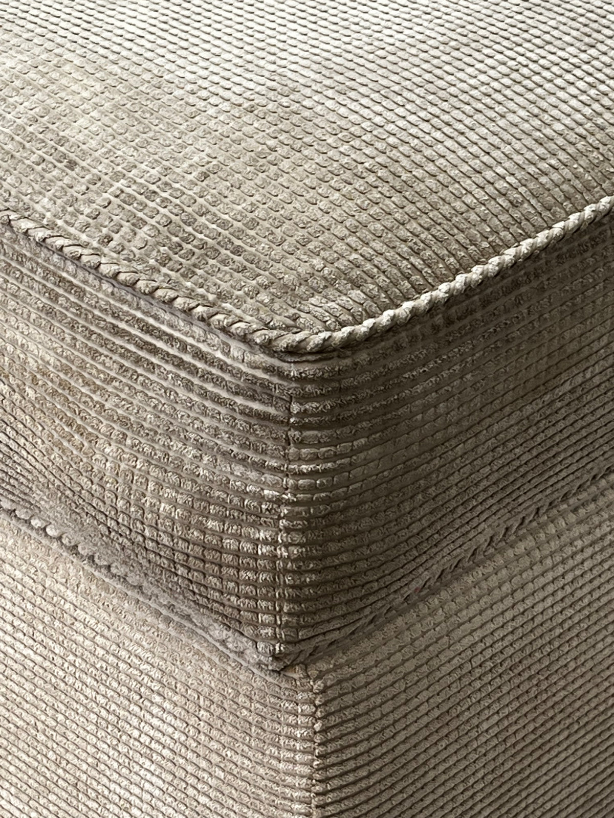 Crate & Barrel Linen Ottoman w/ Storage