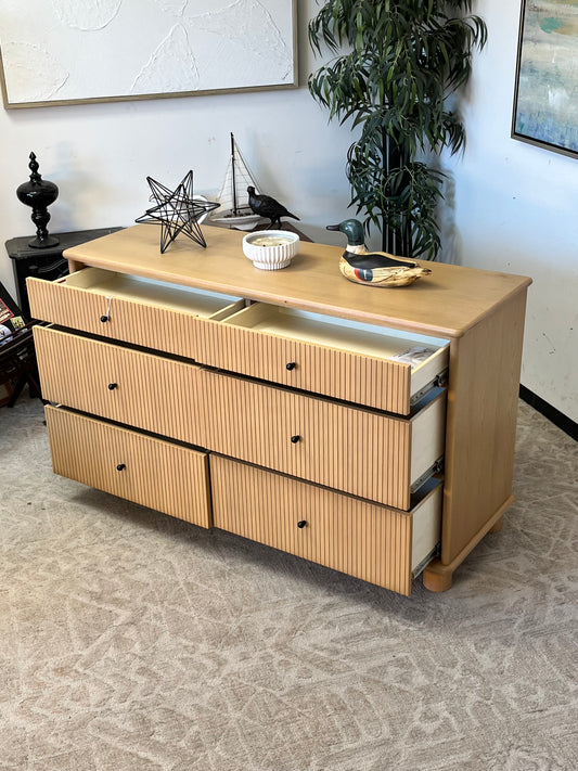 Modern Fluted 6 Drawer Dresser