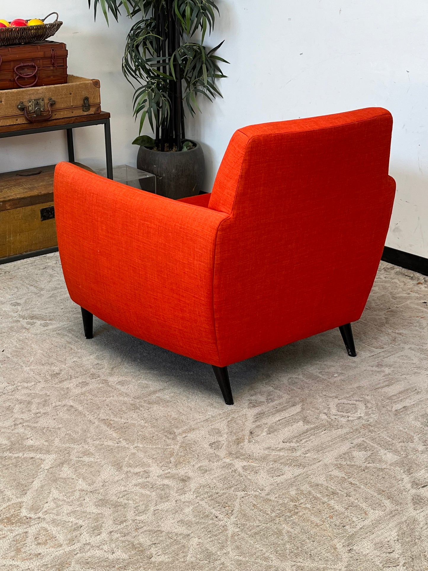CB2 Parlor Atomic Orange Armchair