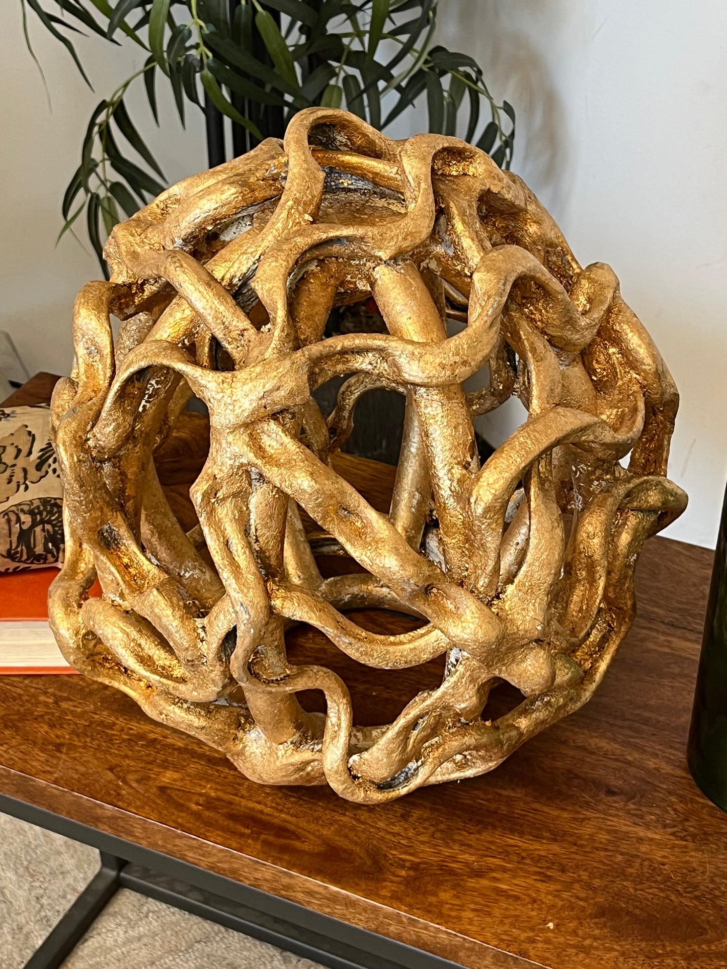 Gold Finished Abstract Small Orb