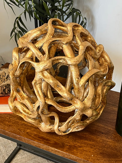 Gold Finished Abstract Small Orb