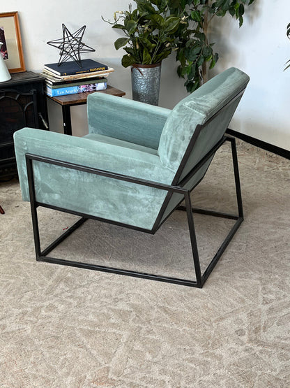 Modern Style Green Linen Armchair