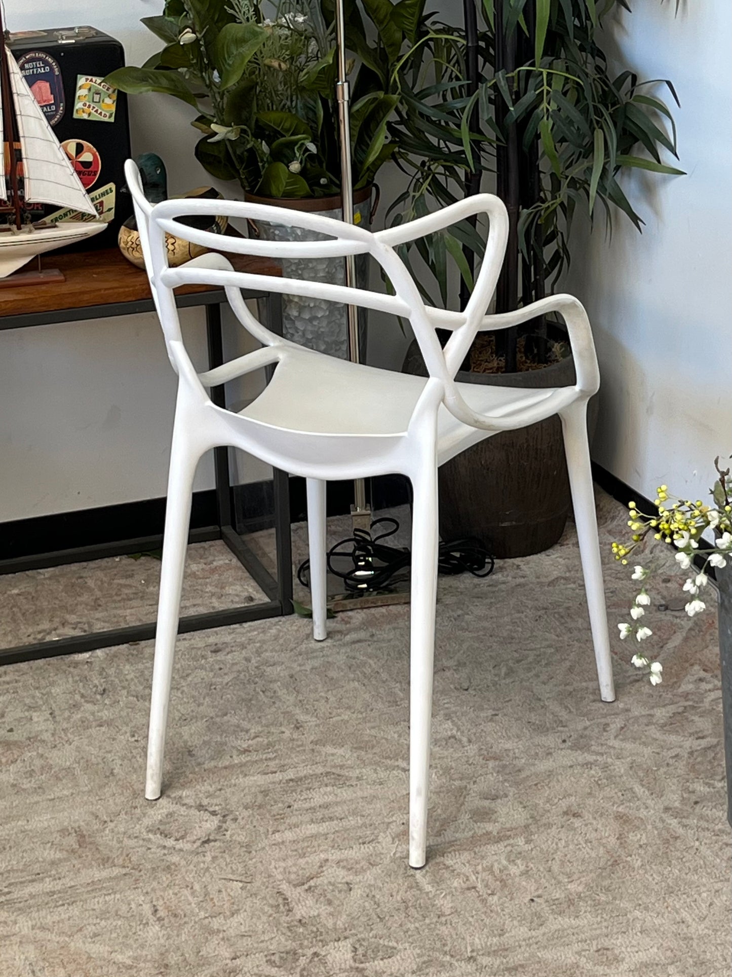 Modern White Outdoor Dining Armchair