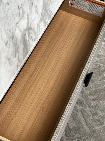 Modern Faux Marble Top Dresser