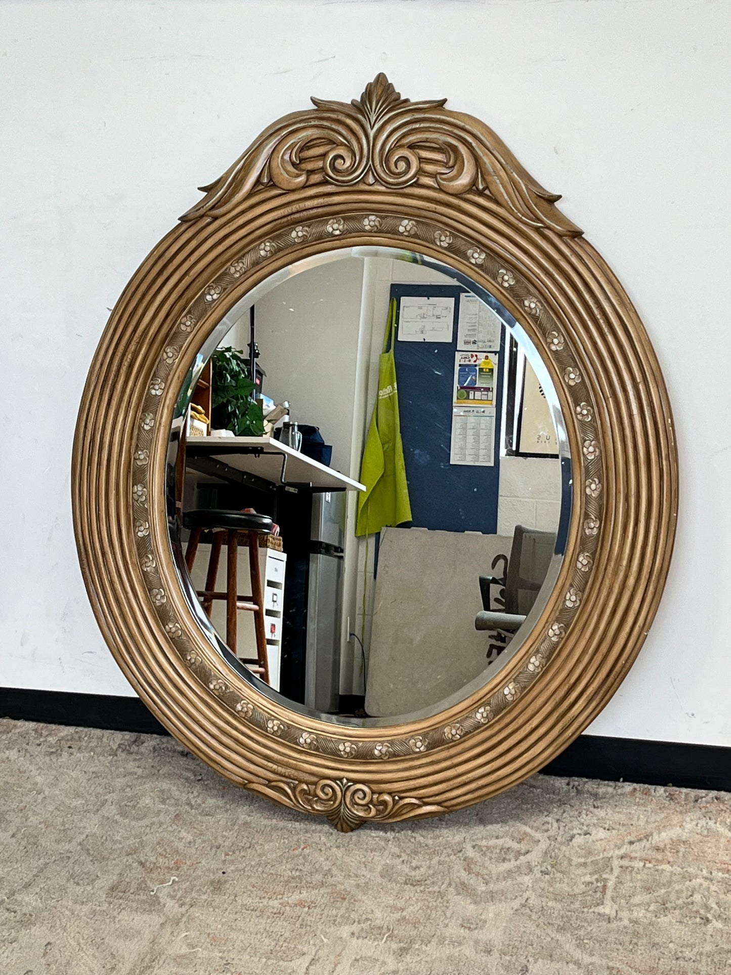 Vintage Oval Framed Wall Mirror