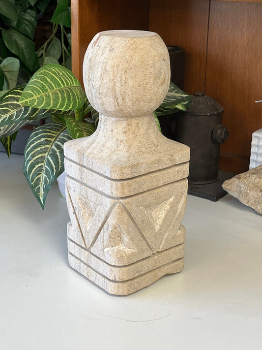 Etched Sandstone Stone 12" Sculpture
