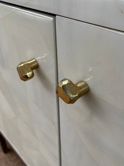 Modern White 4-Door Credenza