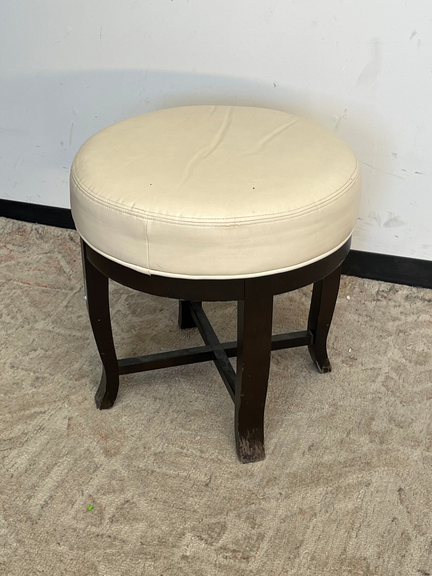 Modern Style Faux Leather Ottoman