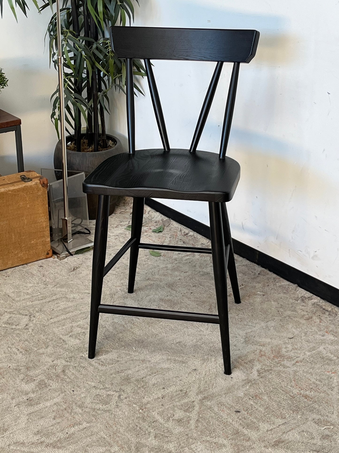 Modern Wooden Black Counter Stool