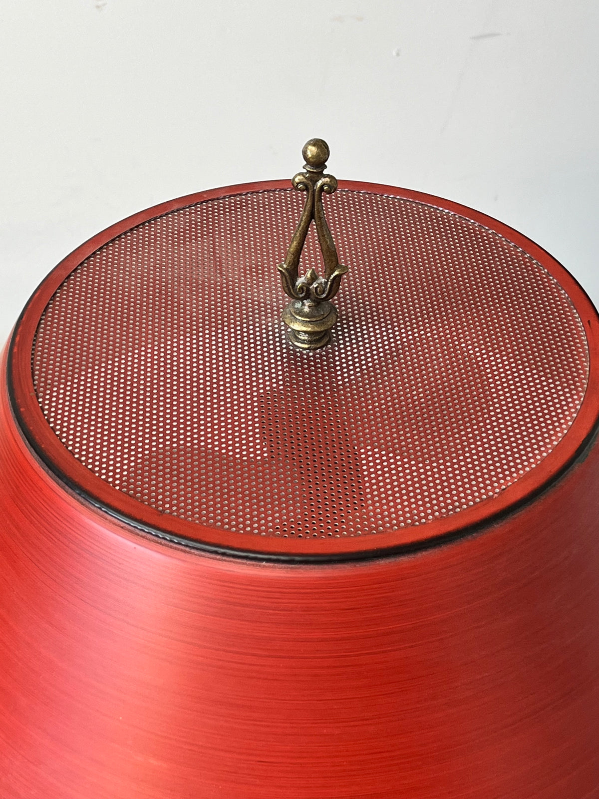 Vintage Red Brass Table Lamp