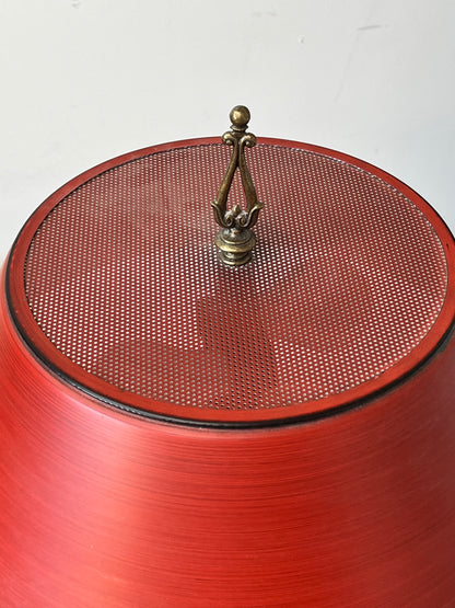 Vintage Red Brass Table Lamp