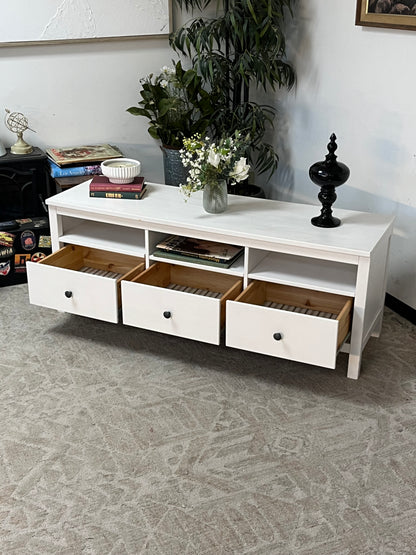 IKEA White 3 Drawer TV Stand