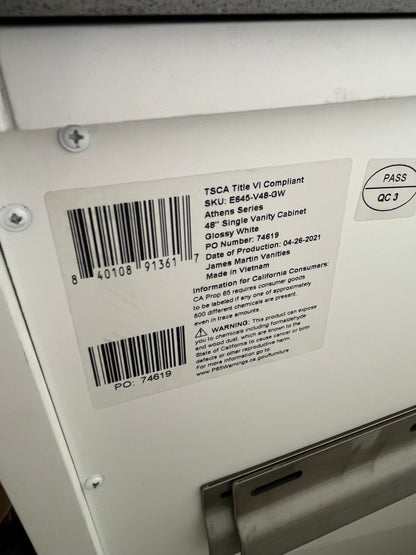 James Martin 48" White Single Sink Vanity