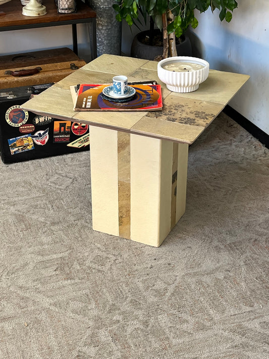 Stone Top End Table