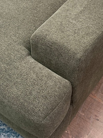 Living Spaces Modern Linen Green Sectional Couch