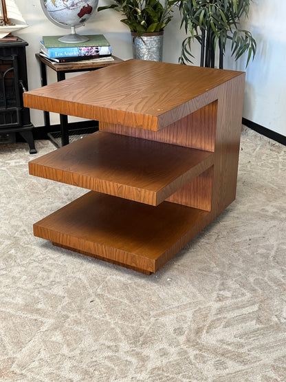Wood Grain Finish 3 Shelf Nightstand