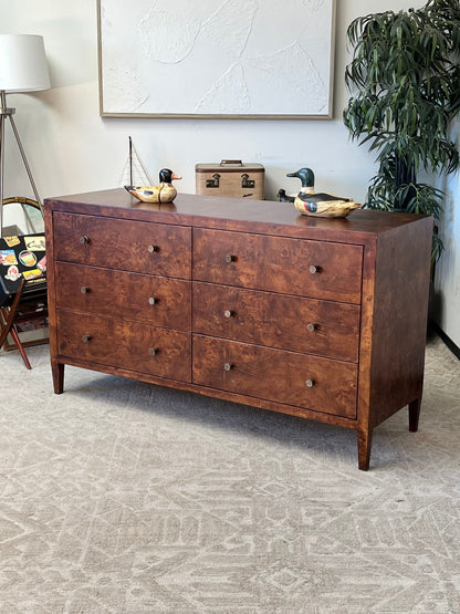 Modern Dark Wood 6 Drawer Dresser