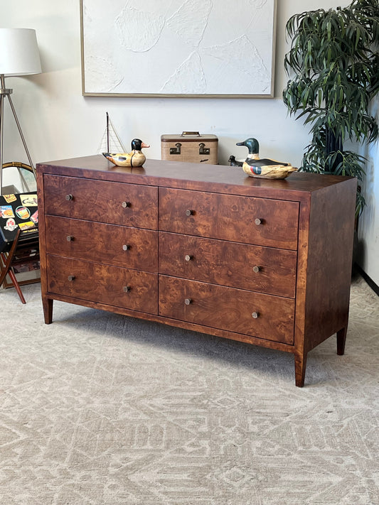 Modern Dark Wood 6 Drawer Dresser