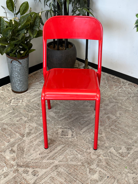 Design Form Furnishings Red Metal Chair