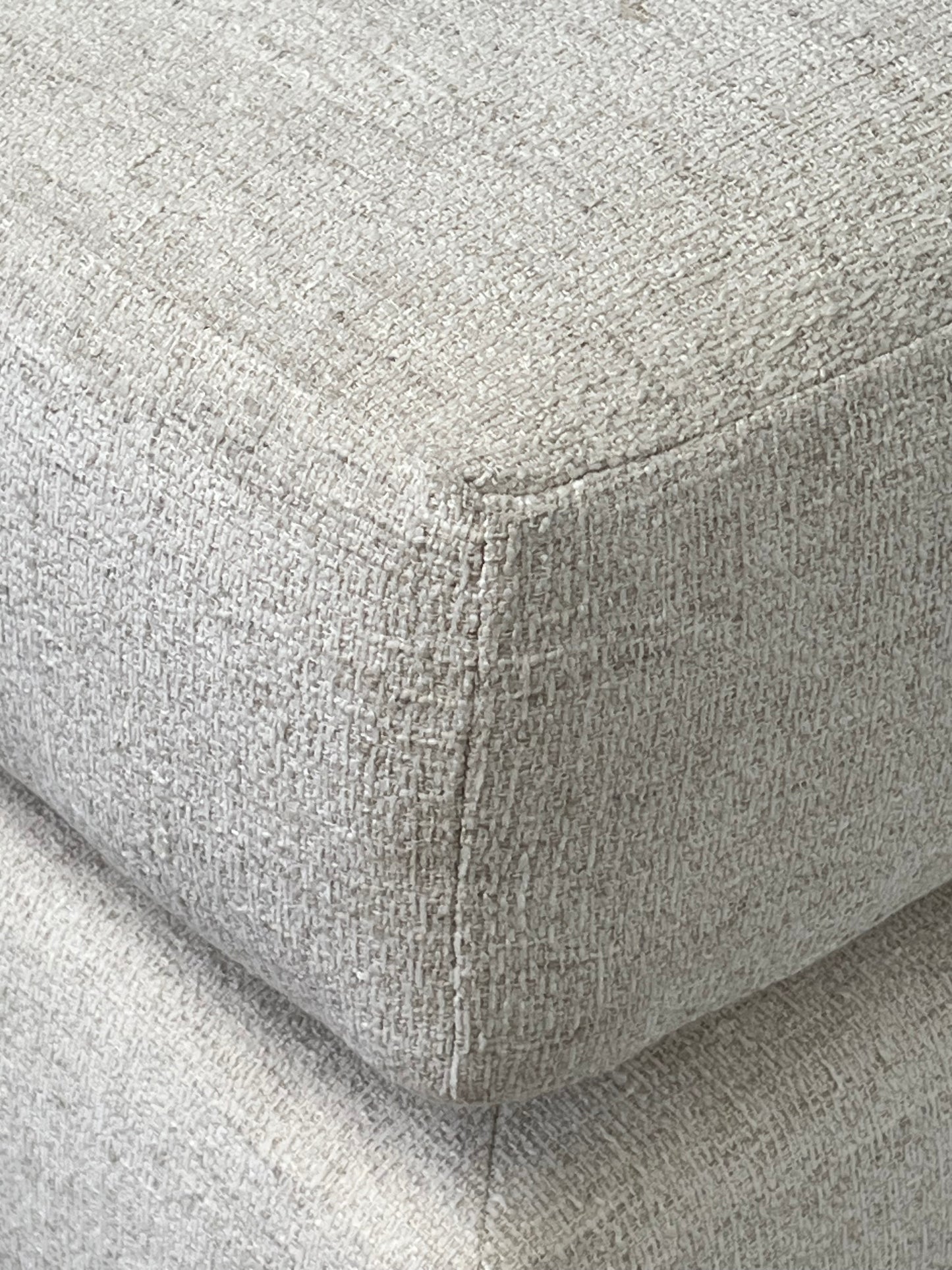 Kreiss Linen Beige Ottoman