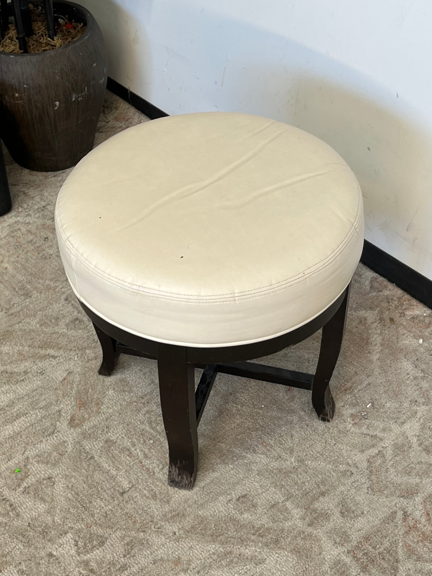 Modern Style Faux Leather Ottoman