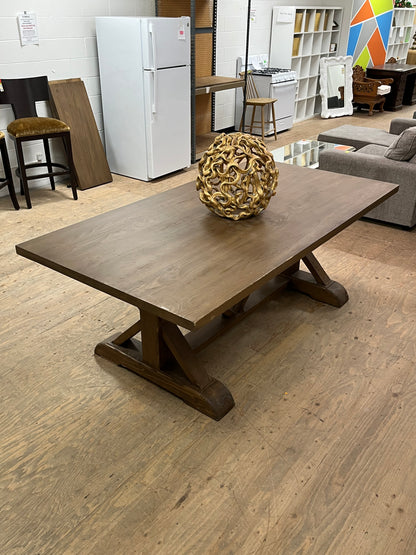 Farmhouse Style 84" Brown Dining Table