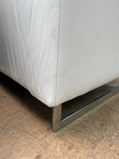 Modern Faux Leather White Sofa