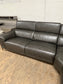 Living Spaces Leather Sectional Couch With Reclining Seat