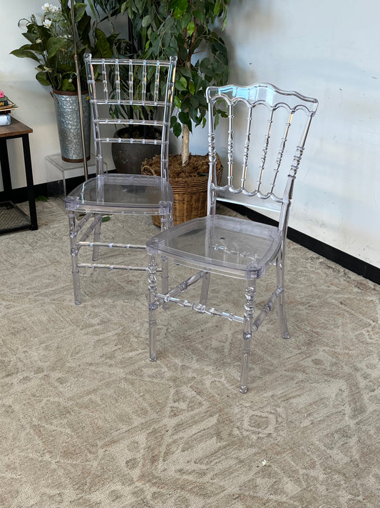 Farmhouse Style Acrylic Chairs - Set of 2