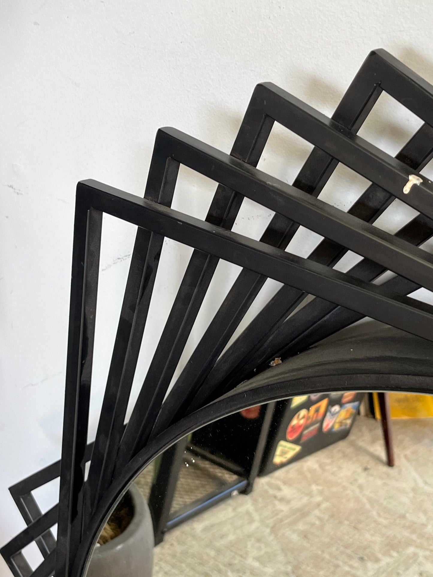 Modern Black Metal Zig-Zag Mirror