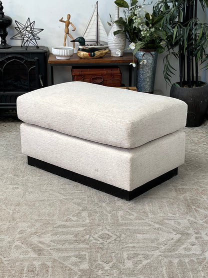 Kreiss Linen Beige Ottoman