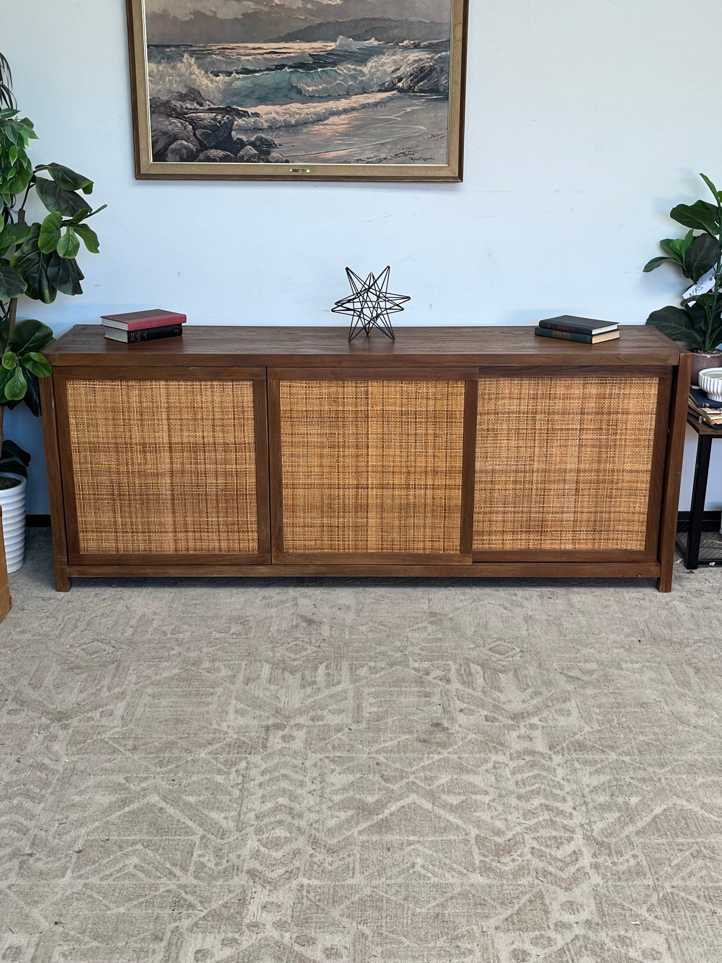 Modern Rattan 61" Credenza