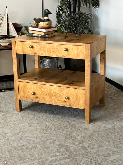 Burlwood Double Drawer End Table