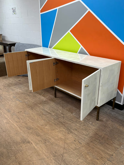 Modern White 4-Door Credenza