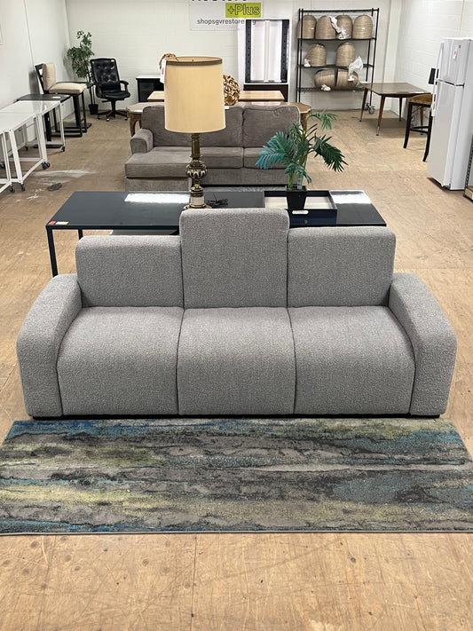 Modern Grey Fuzzy Linen Traditional Couch