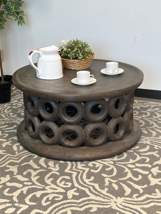 Oval Shaped Brown Coffee Table