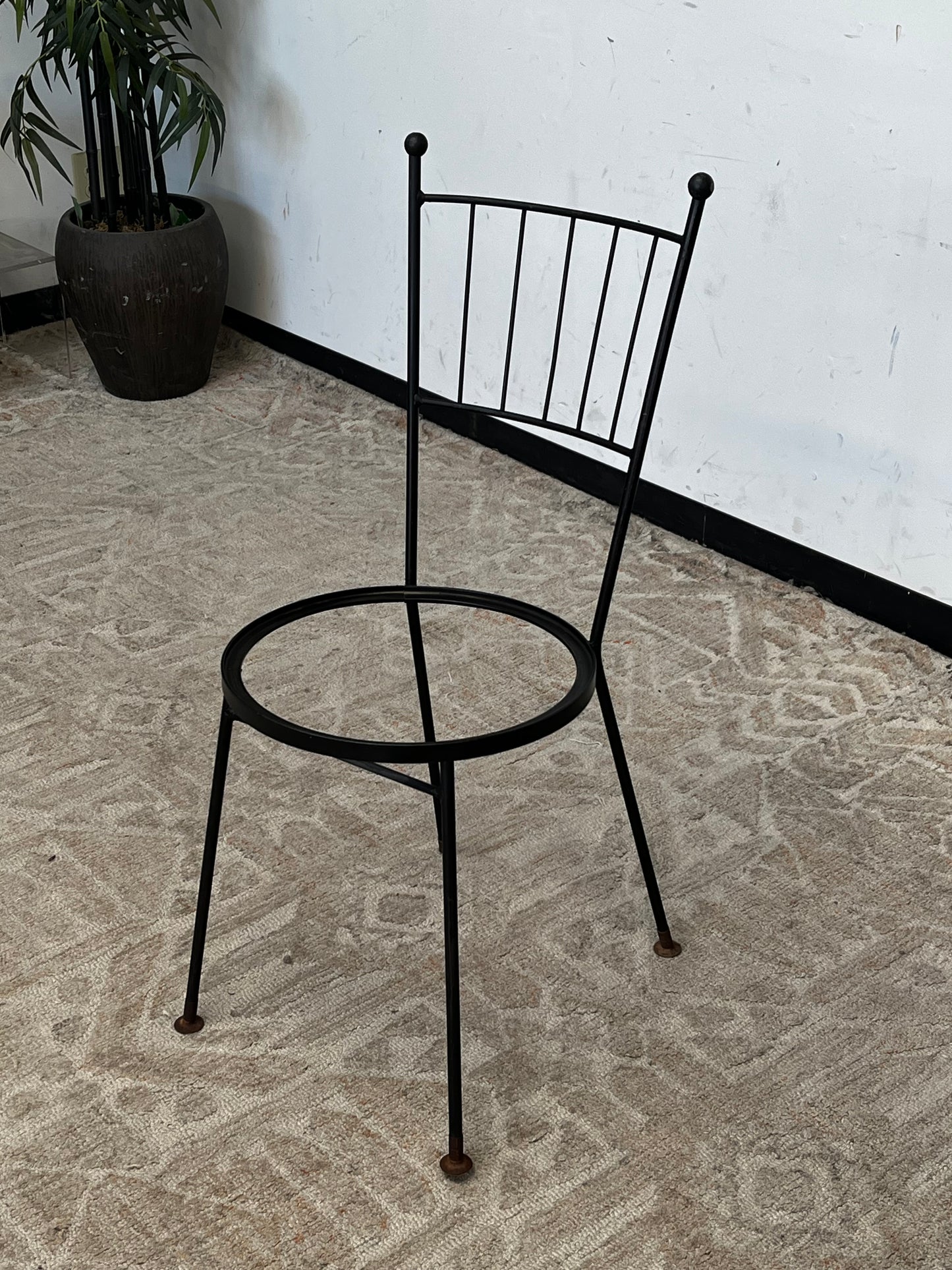 Vintage Black Metal Chair - Missing Seat