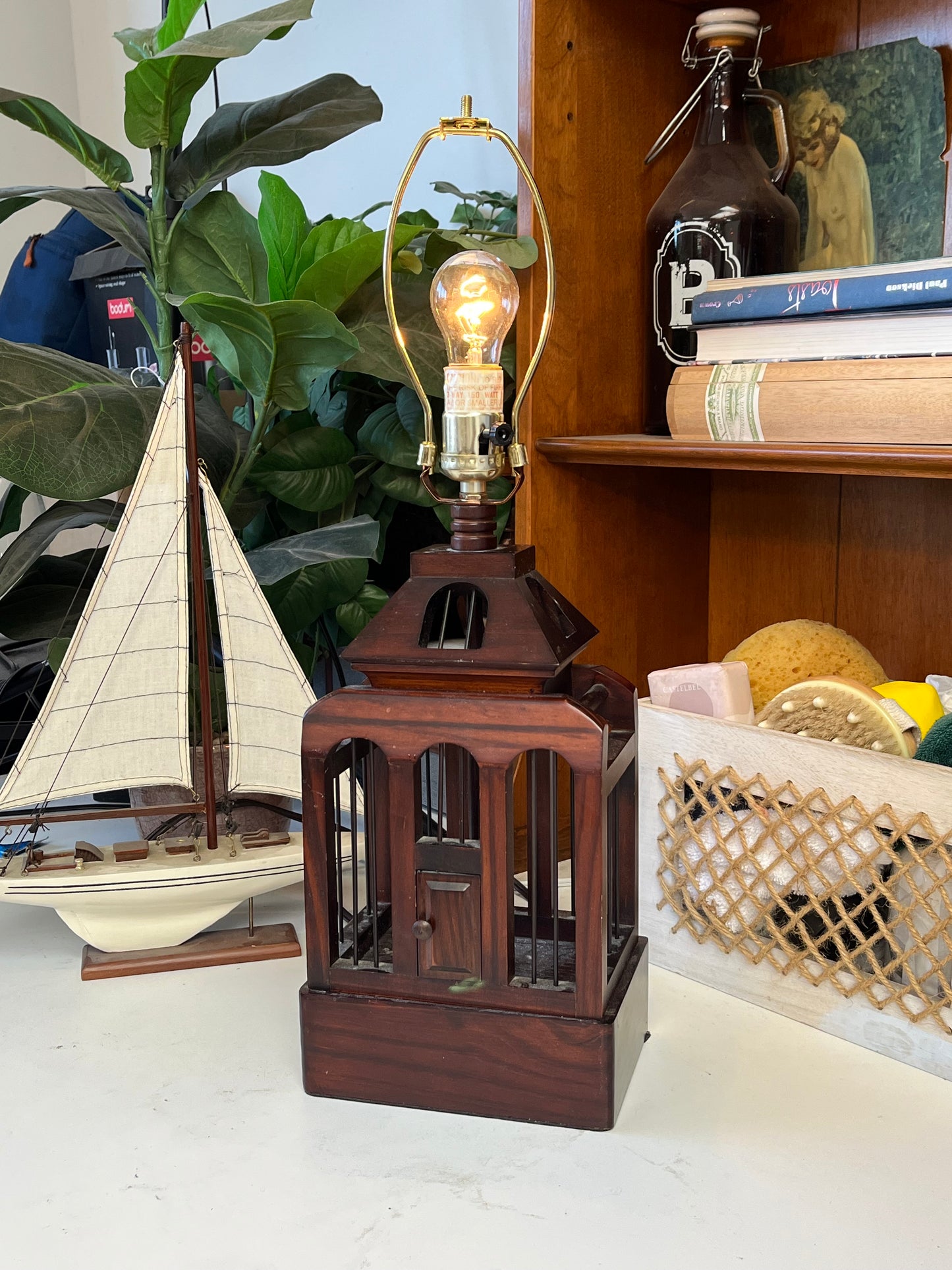 Vintage Birdcage Table Lamp