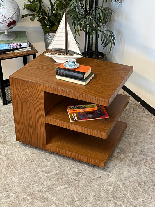 Wood Grain Finish 3 Shelf Nightstand