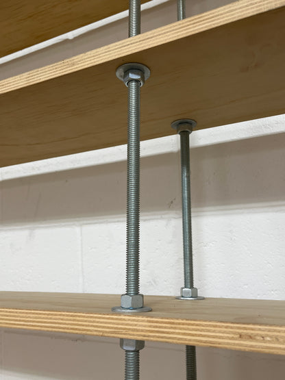 Custom Made 7-Shelf Wooden Bookshelf