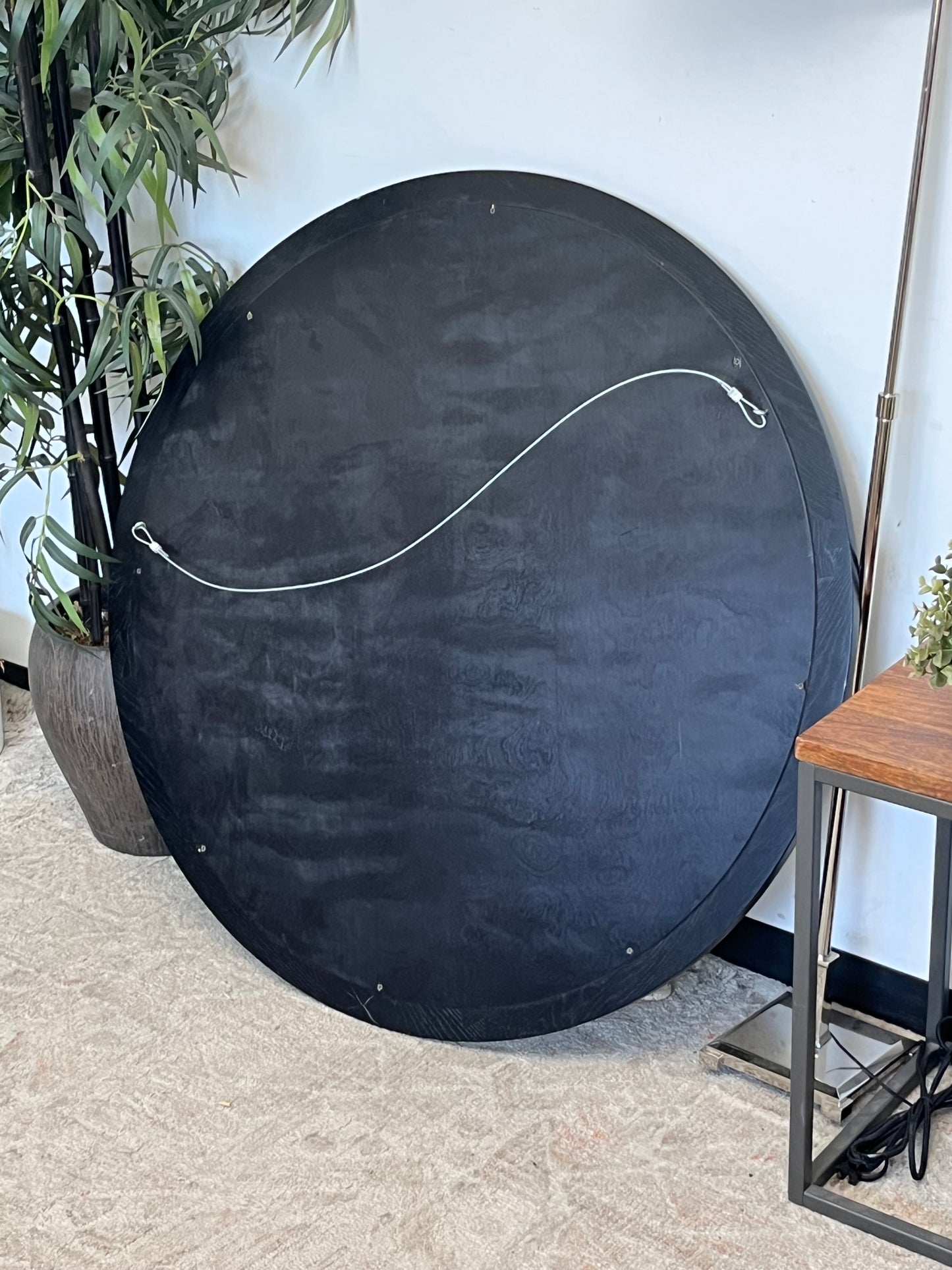 42" Round Wooden Mirror