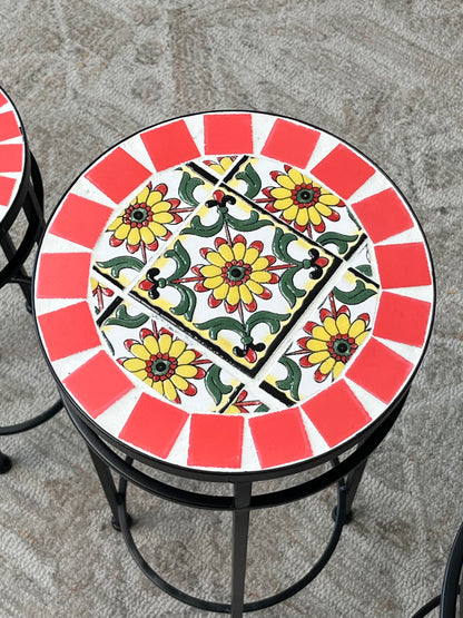 Floral Style 3pc Side Table
