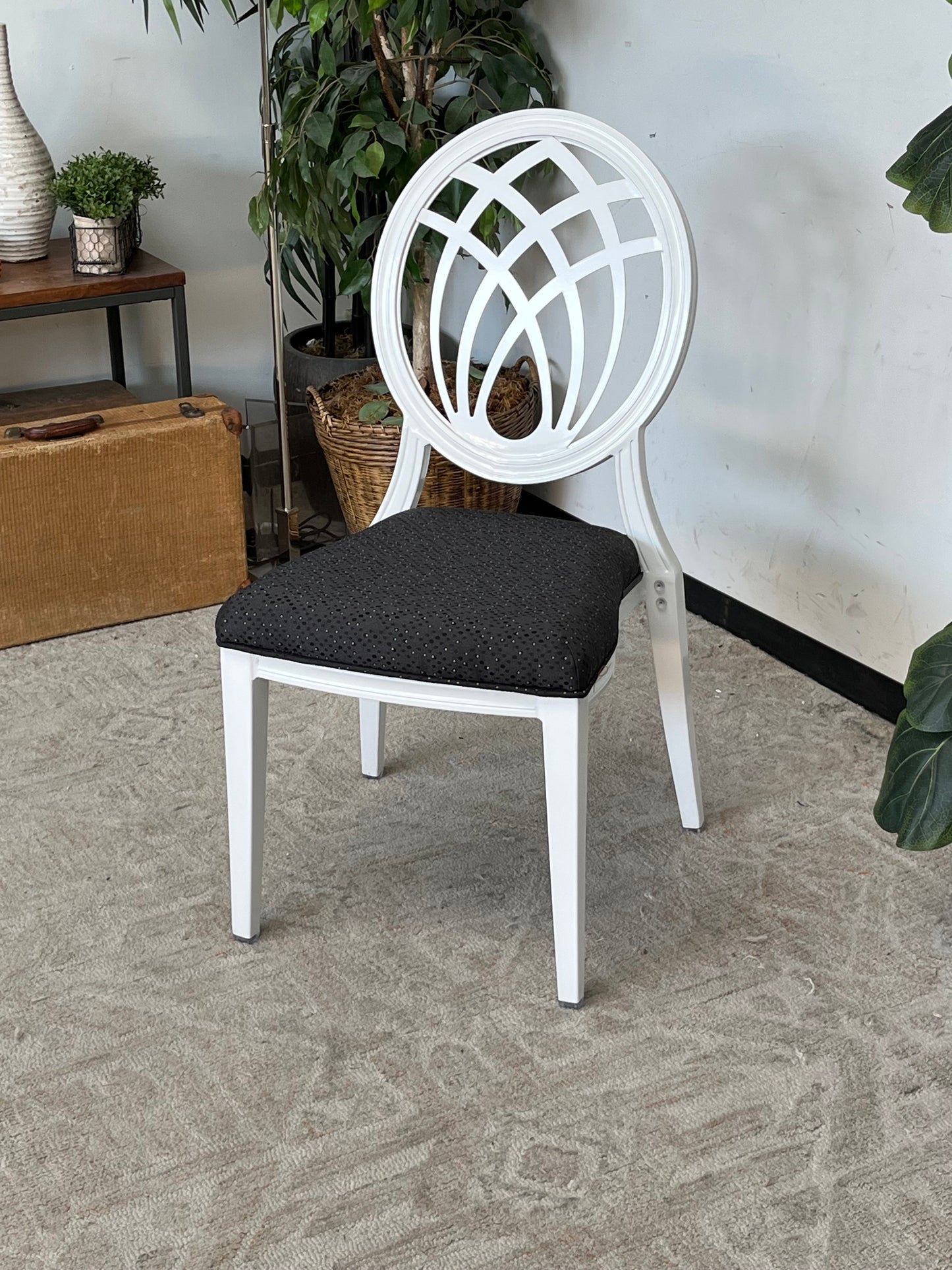 Round Back Patterned Dining Chair